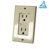 CONTACTO DUPLEX CON PROTECCION PARA SOBRETENSION 15A/125V. MARFIL LEVITON *** OFRECER T5280-00I ***