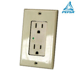 CONTACTO DUPLEX CON PROTECCION PARA SOBRETENSION 15A/125V. MARFIL LEVITON *** OFRECER T5280-00I ***