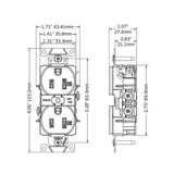 CONTACTO DUPLEX GRADO INDUSTRIAL PARA TRABAJOS PESADOS COLOR ENTRADA RECTA BLANCO *** OFRECER HBL5362W O AH5362W *** LEVITON