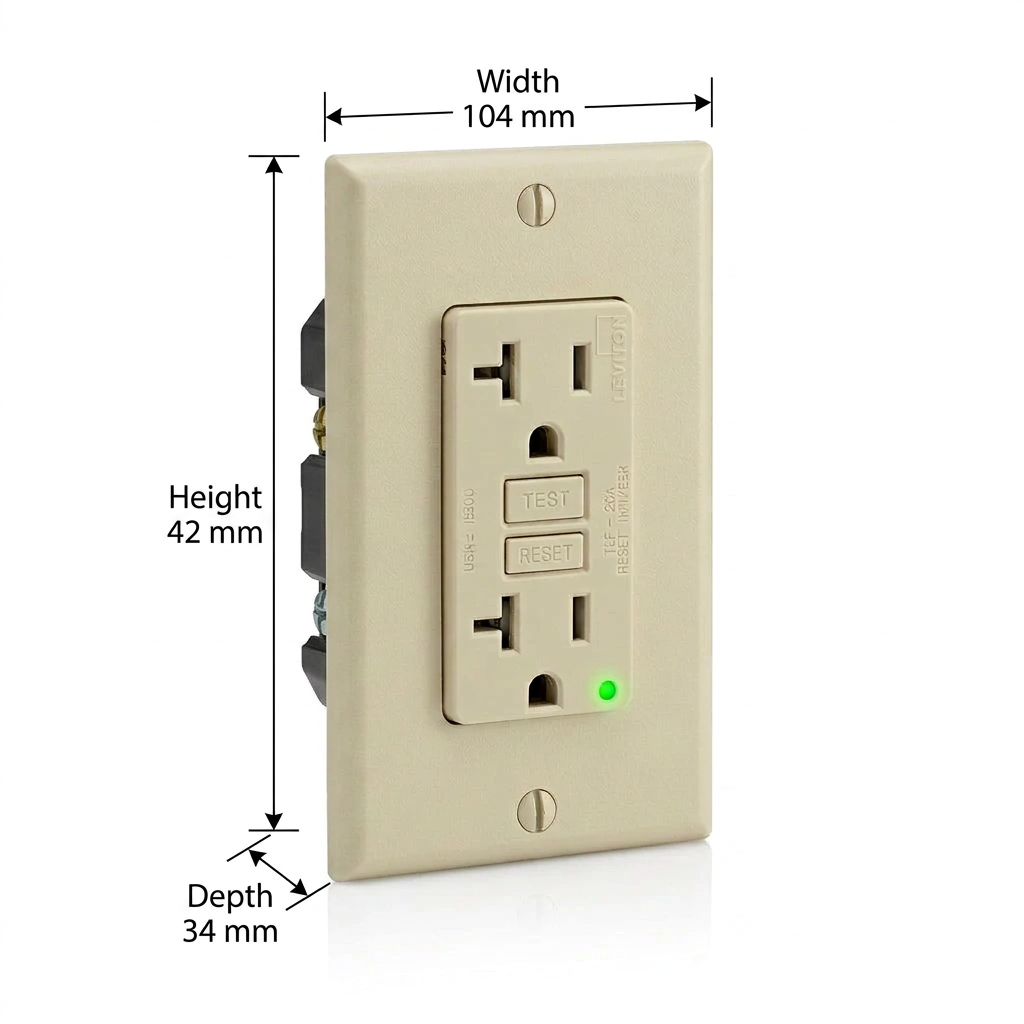 RECEPTACULO DUPLEX SUPRESO LED DECORA 20A 125V 2P 3W NEMA 5-20R MARFIL MCA LEVITON