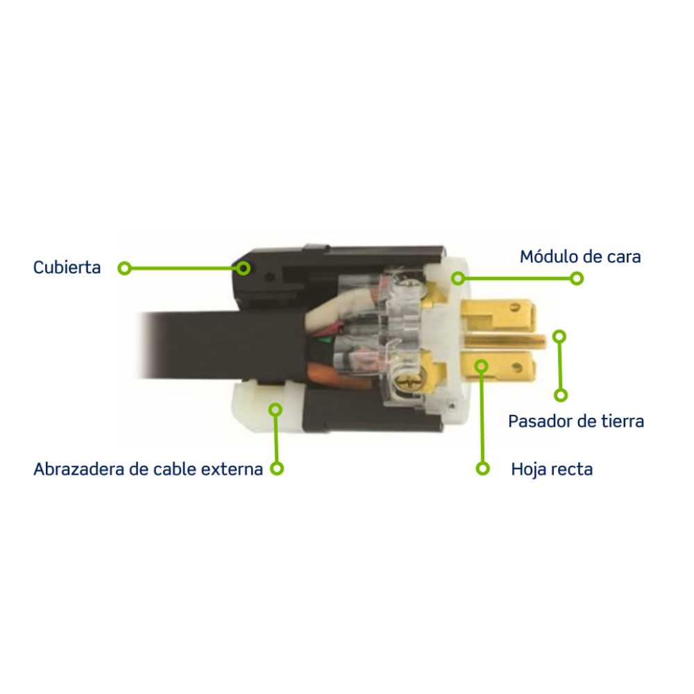 CLAVIJA ENTRADA RECTA IND 20A 250V 2P3H NEMA 6-20P BCO Y NEGRO  MCA. LEVITON