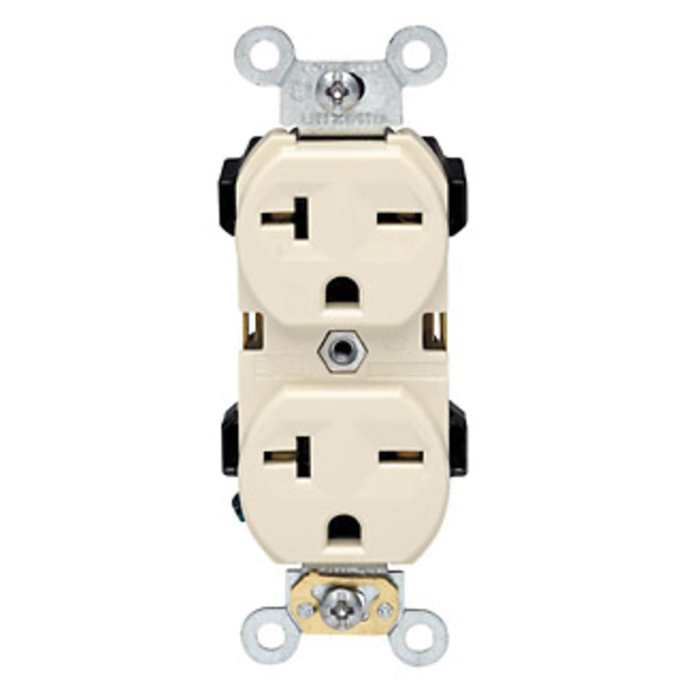 CONTACTO DUPLEX OJO CHINO 20A/250V. CABLEADO DOBLE MARFIL 05824-00I LEVITON
