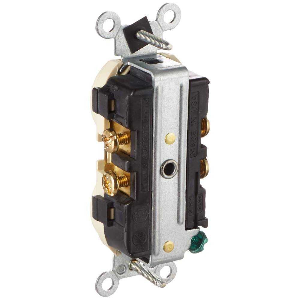 CONTACTO DUPLEX UNIV. DECORA PLUS 2P-3H 15A/125-250V. S/CONEXION TIERRA BLANCO LEVITON
