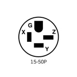 CLAVIJA ANGULAR E.R. 50A 250V 3P 4H MCA LEVITON