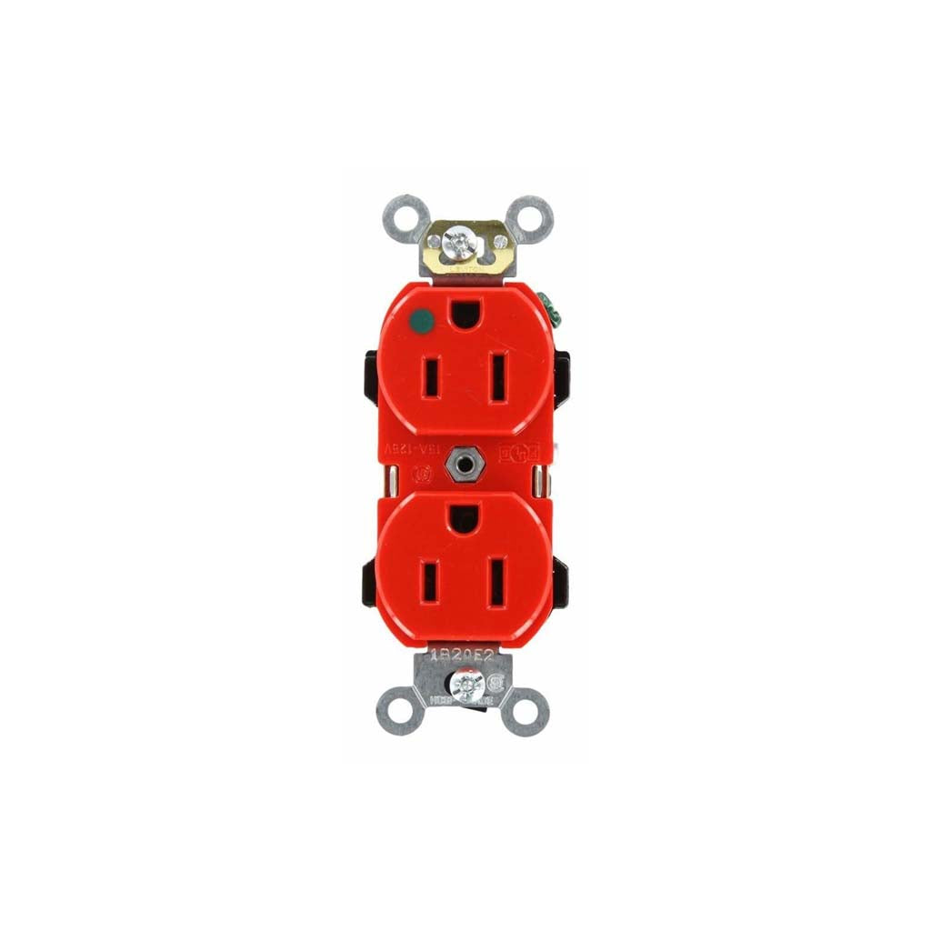 CONTACTO DUPLEX GRADO HOSPITAL ROJO 15A/125V. 08200-00R LEVITON