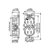 RECEPTACULO DUPLEX G.HOSPITAL  T.AISLADA 2P 3H 15A 125V COLOR ROJO LEVITON *** OFRECER LEV102 ***