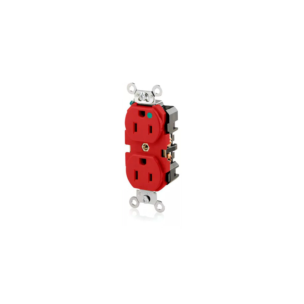 CONTACTO DUPLEX 2P-3H 20A/125V. ROJO TR LAT. Y POST. 08300-SGR LEVITON