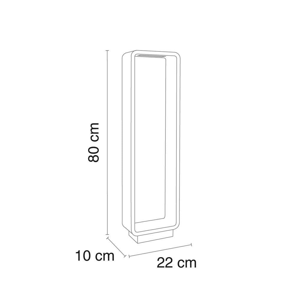 LUMINARIO P/PISO LED 10W 120V IP54 3000K GRAFITO