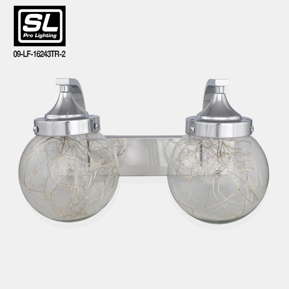 LAMP PARED 6W WW 2 ESFERAS SILVER *** EXHIBIDO ***