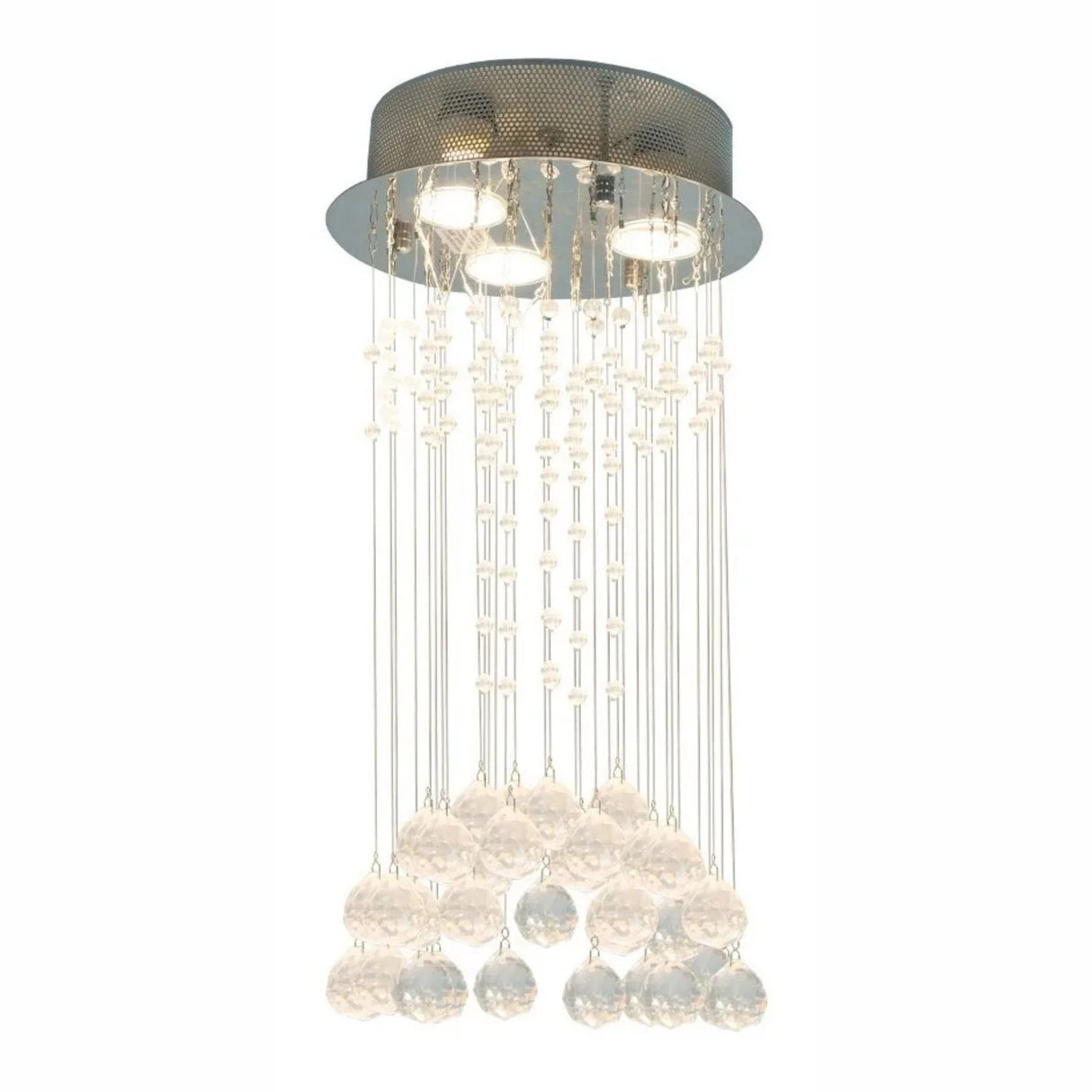 LAMPARA COLGANTE CROMO Y CRISTAL 3 LUCES LUMIMEXICO *** HAE *** *** INCLUYE FOCO ***