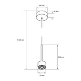 LAMPARA COLGANTE LED METAL 1.5M 9W LUZ CALIDA BRILLANTE IRC90 NO ATENUABLE NGO ROSA