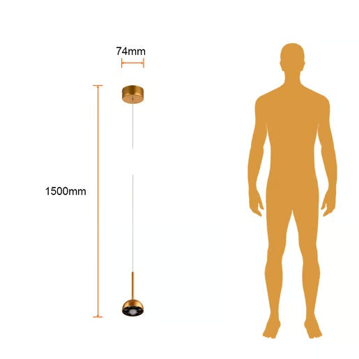 LAMPARA COLGANTE LED METAL 1.5M 9W LUZ CALIDA BRILLANTE IRC90 NO ATENUABLE DOR/NGO