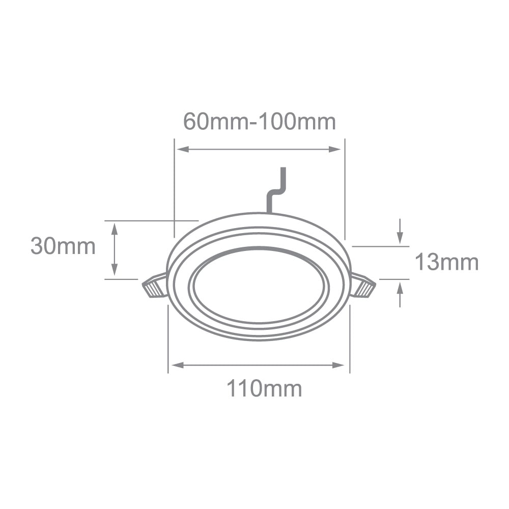 LUM DOWNLIGHT INT LED 6W/3W 100-240V 240LM30/40/60KNGR