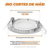 LUMINARIO LED DE INTERIOR 9W 3000K 630LM 25000HR BLANCO