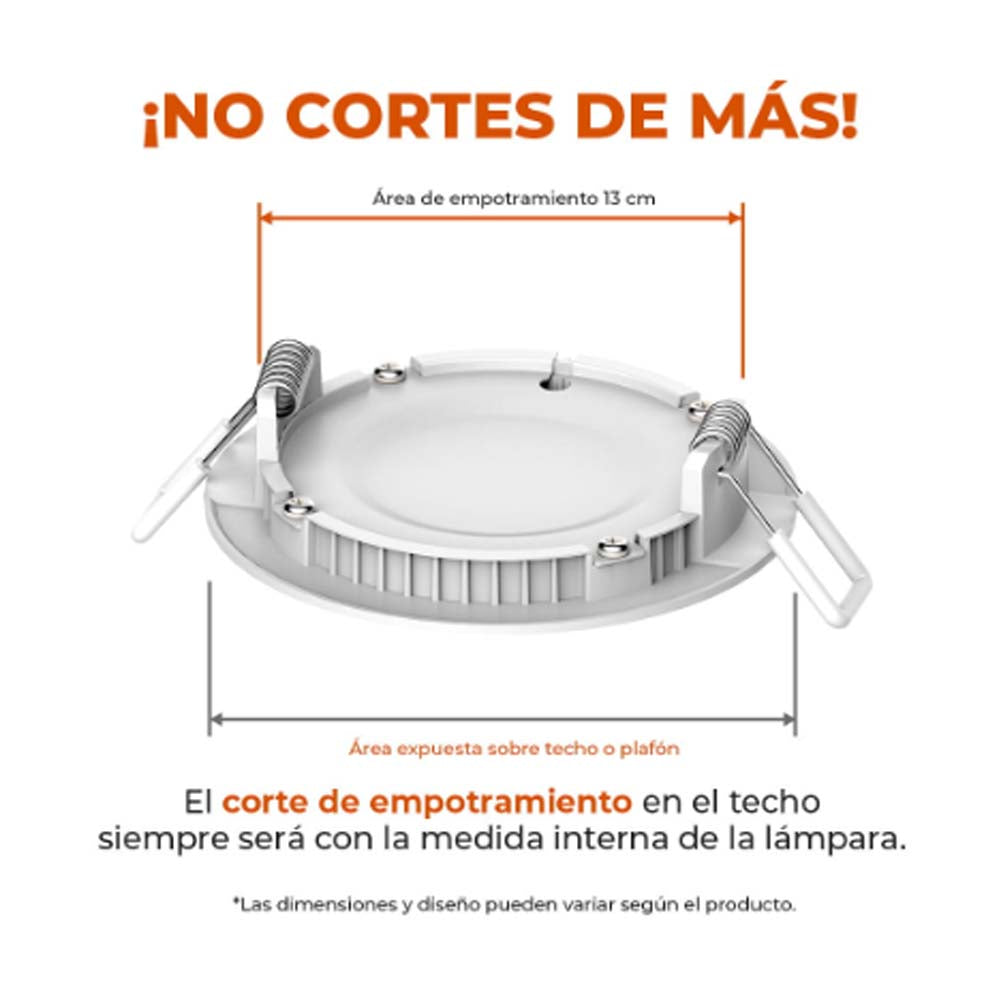 LUMINARIO LED DE INTERIOR 9W 6500K 630LM 25000HR BLANCO