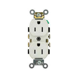 RECEPTACULO DUPLEX COMERCIAL 2P 3H 15A 125V BLANCO MCA LEVITON