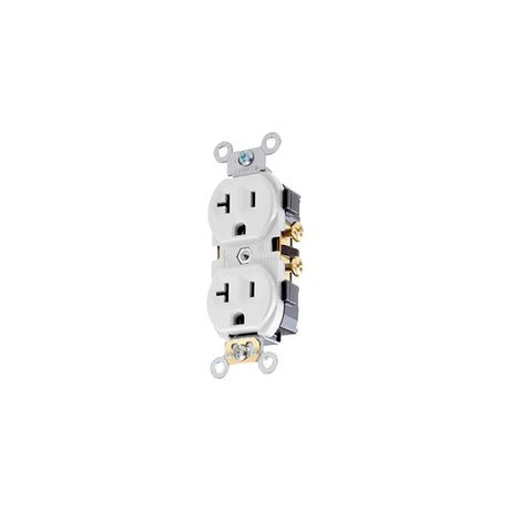 CONTACTO DUPLEX COMERCIAL 2P-3H 20A/125V. BLANCO LEVITON ***SIN T.E.*** *** OFRECER CR20-W O CR20W ***