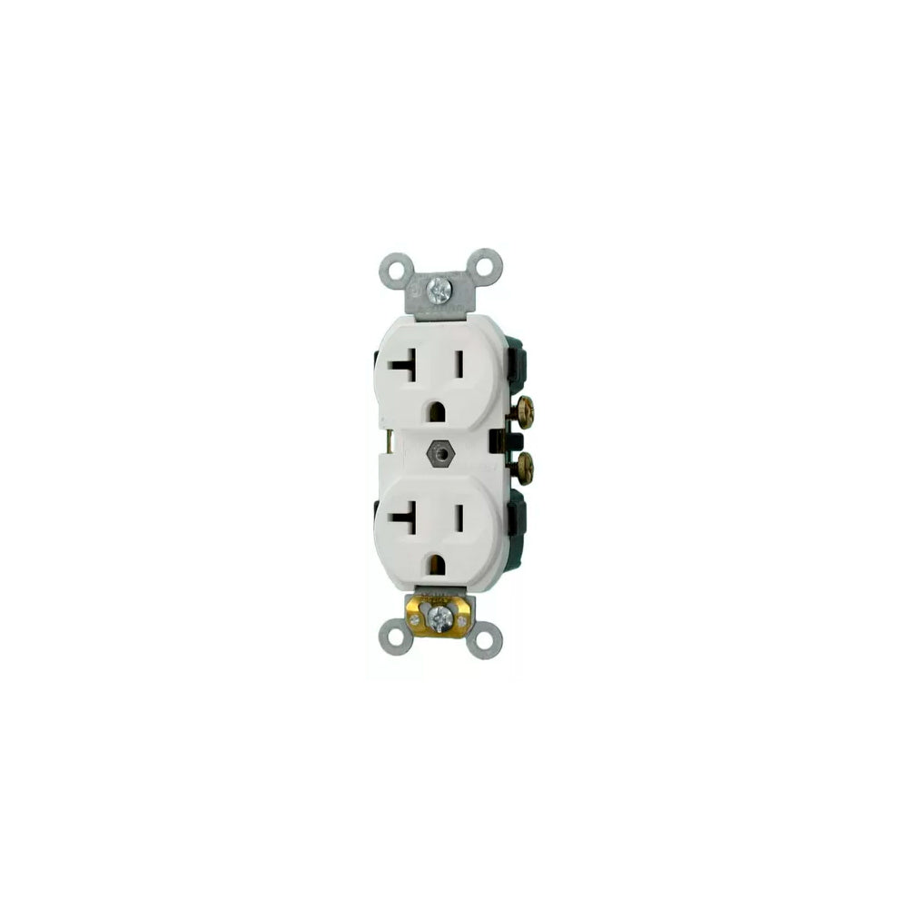CONTACTO DUPLEX COMERCIAL 2P-3H 20A/125V. BLANCO LEVITON ***SIN T.E.*** *** OFRECER CR20-W O CR20W ***