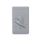 PLACA RESISTENTE A LA INTEMPERIE METALICA PARA INTERRUPTOR DE PALANCA GRIS LEVITON