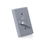 PLACA RESISTENTE A LA INTEMPERIE METALICA PARA INTERRUPTOR DE PALANCA GRIS LEVITON