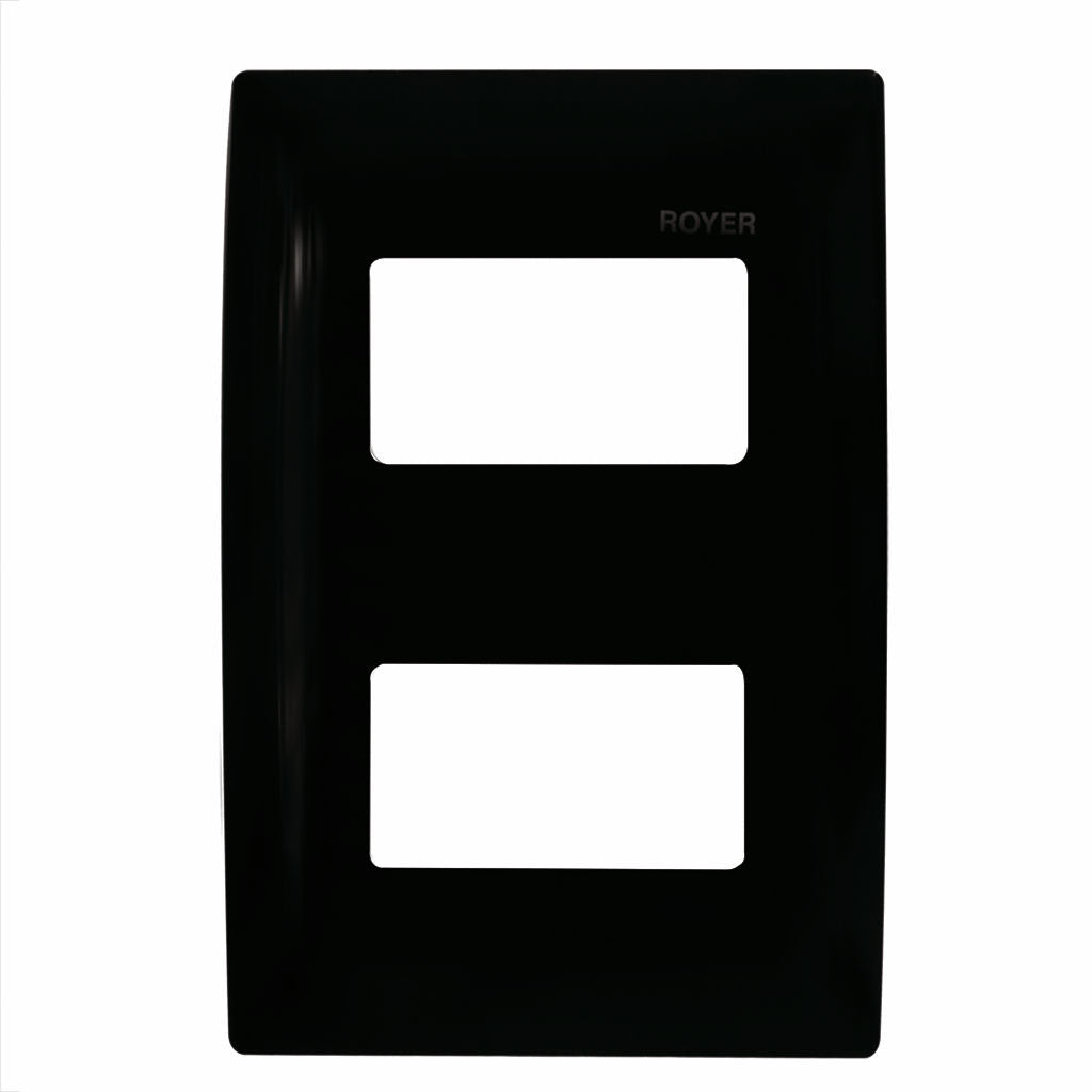 PLACA 2 MODULOS DISTANCIADOS COLOR NEGRO MCA ROYER