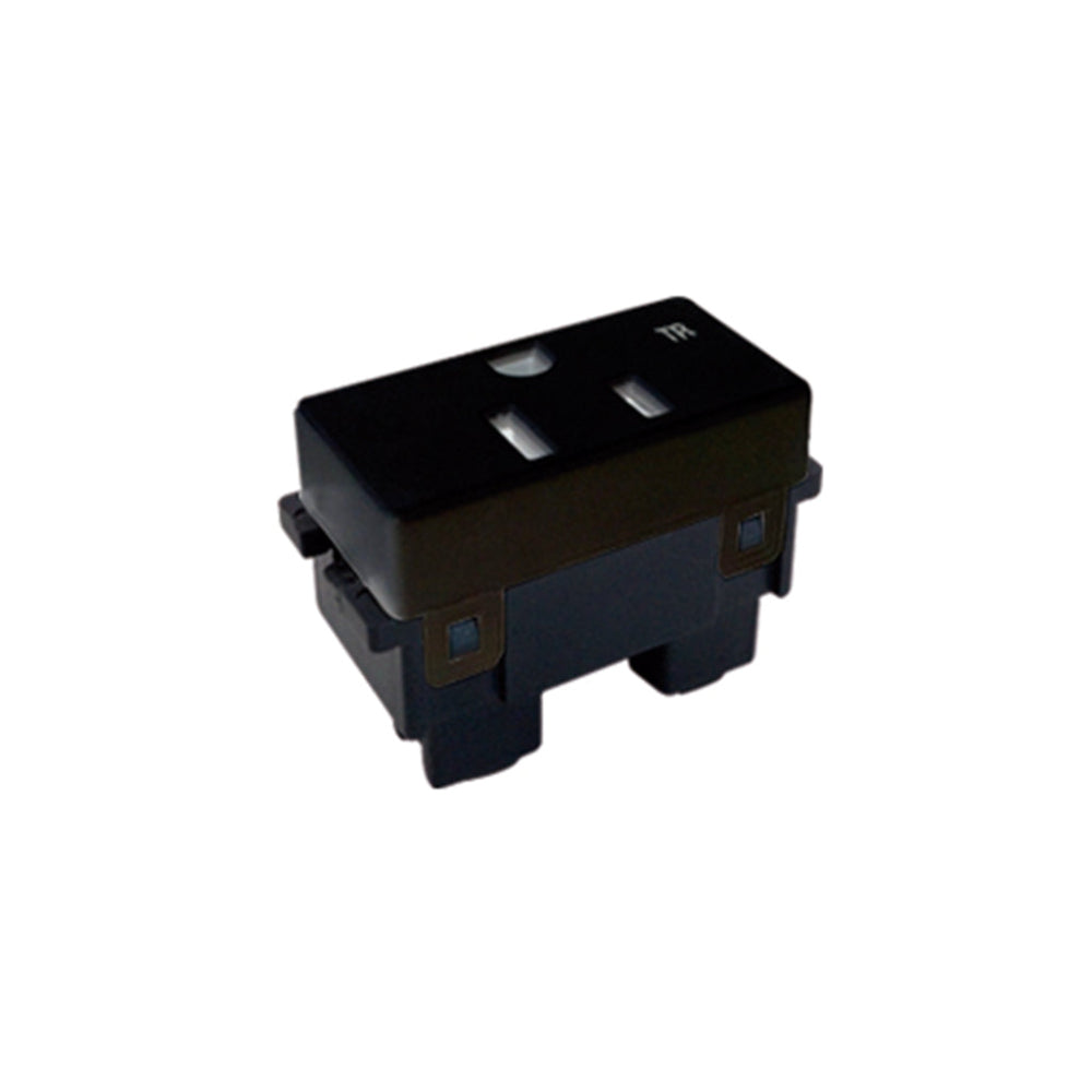 RECEPTACULO H SENCILLO 2P+T 15A127VCA BK