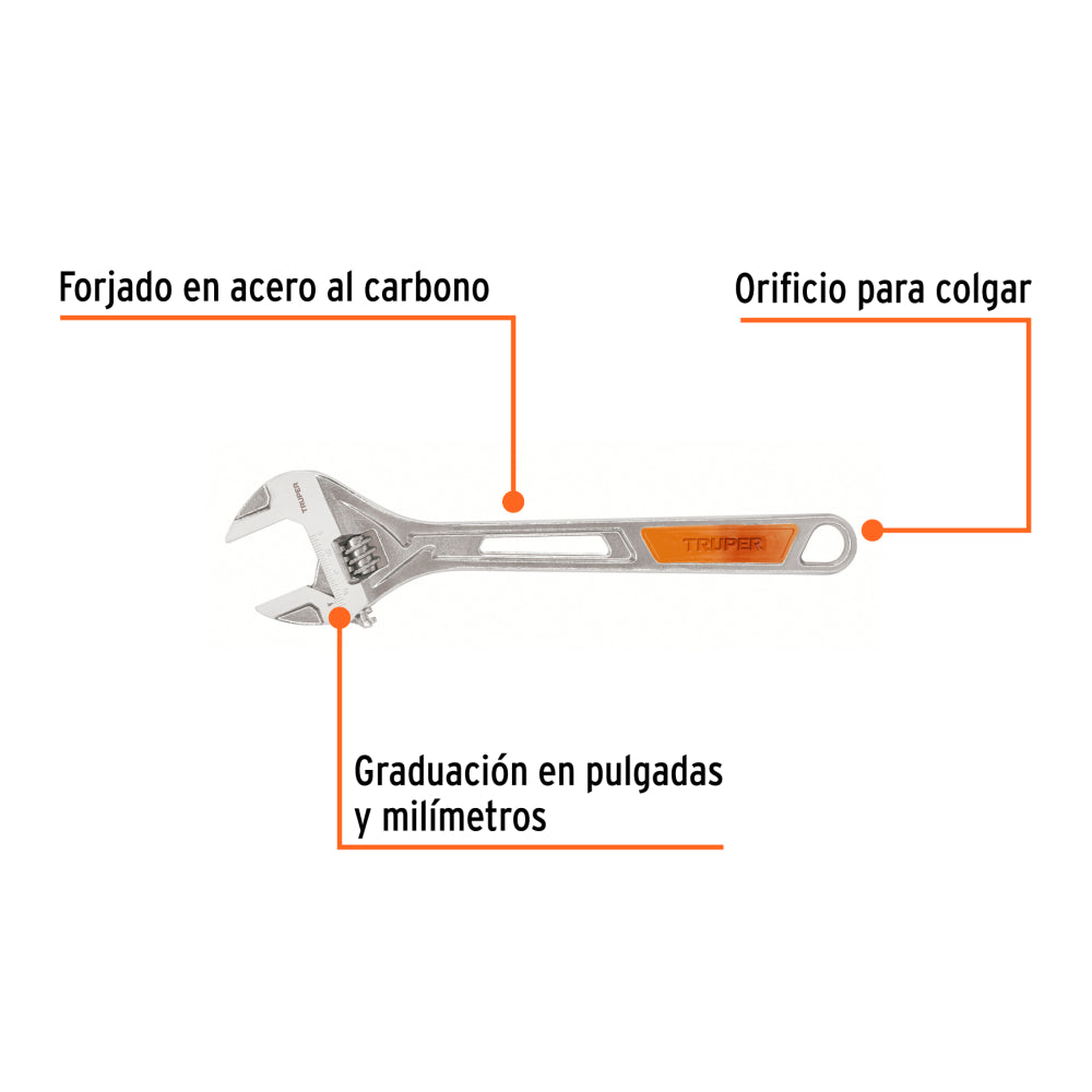 PERICO 15" CROMADO MANGO COMFORT GRIP MCA TRUPER HERRAMIENTAS
