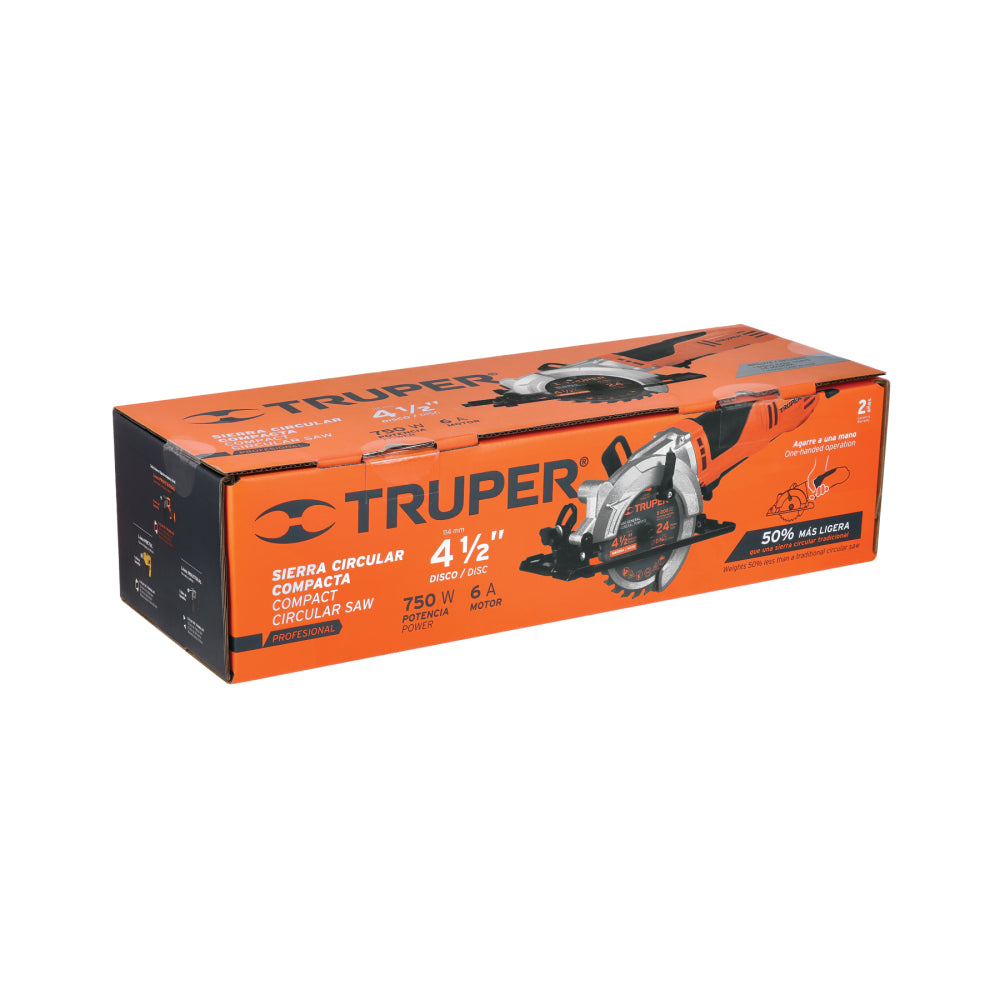 SIERRA CIRCULAR COMPACTA  4 1/2" 750W. SICI-4-1/2A 100123 TRUPER