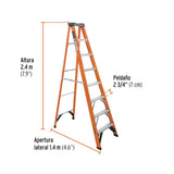 ESCALERA DE TIJERA TIPO LL 7 PELDAÑOS FIBRA DE VIDRIO  EST-27FV MCA TRUPER