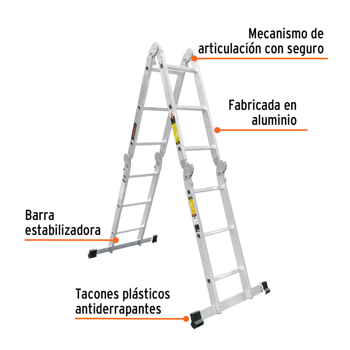 ESCALERA MULTIPOSICION 12 PELDAÑOS TIPO I TRUPER ESMU-112