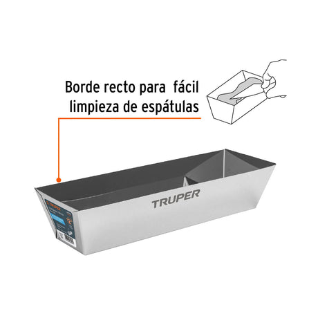 CHAROLA DE 12" DE ACERO INOXIDABLE PARA MEZCLA TRUPER
