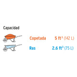 CARRETILLA 5 FT3 LLANTA IMPONCHABLE MCA TRUPER CONSTRUCCION