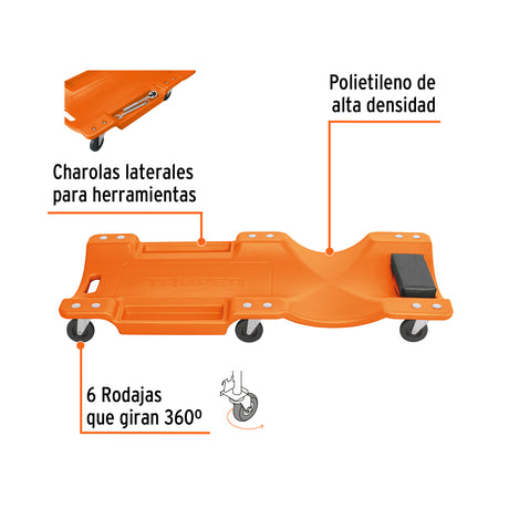 CAMA DE PLASTICO 40  PARA MECANICO TRUPER