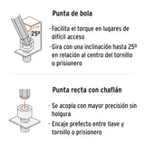 JUEGO 8 LLAVES ALLEN MM EXTRALARGAS MANGO T PUNTA DE BOLA