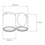 LUMINARIA ARBOTANTE DE EXTERIOR CON 2 LUCES DE 12 W COLOR NEGRO 100H432MVN TECNOLITE