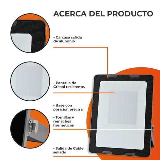 REFLECTOR EXT. LED 100W 100-277V 8000 LM 3000K ZIBAL V *** EXHIBIDO ***