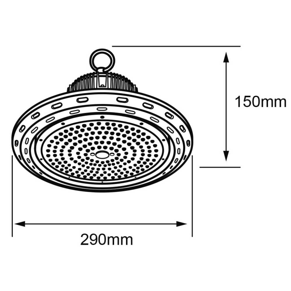 LÁMPARA LED HIGH BAY TECNOLITE UFO 100W LUZ DE DÍA IP65 LED INTEGRADO