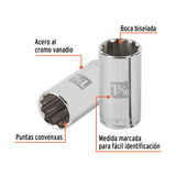 DADO DE 12 PUNTAS LARGO CUADRO 1/2" DE 1 3/16" MCA TRUPER MECANICA