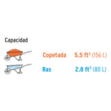 CARRETILLA 5.5 FT3 LLANTA IMPONCHABLE MCA TRUPER CONSTRUCCION