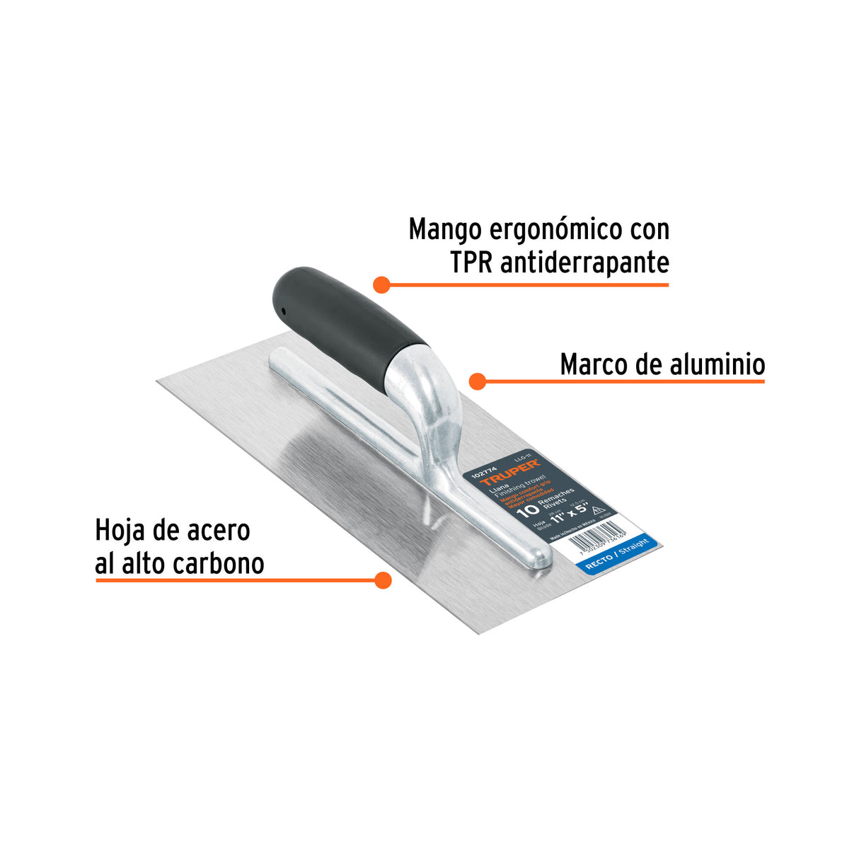 LLANA CANTO RECTO 11" 10 REMACHES MANGO COMFORT GRIP LLG-11