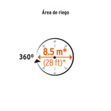 ASPERSOR METALICO GIRATORIO CON ASPAS DIAMETRO RIEGO 5 MTS TRUPER