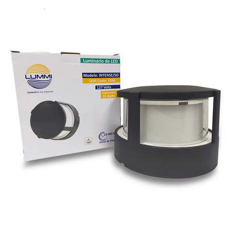 ARB LED 15W CIRCULAR BLANCO BASE DOBLE NEGRA LUZ LATERAL C/3 TONOS DE LUZ IP65 MUSTRI