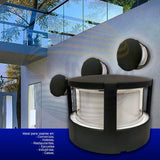ARB LED 15W CIRCULAR BLANCO BASE DOBLE NEGRA LUZ LATERAL C/3 TONOS DE LUZ IP65 MUSTRI