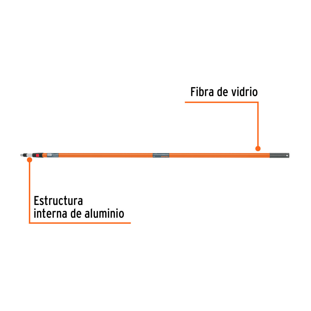EXTENSION DE FIBRA DE VIDRIO PARA RODILLO 3.6 M MCA TRUPER CONSTRUCCION *** OFRECER EFV36 ***