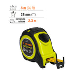 FLEXOMETRO AUTO LOCK 8 M CINTA 25 MM MCA TRUPER CONSTRUCCION