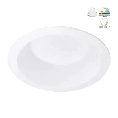 LÁMPARA EMPOTRABLE LED TECNOLITE ATIK I ATENUABLE 10W LUZ CONFIGURABLE LED INTEGRADO