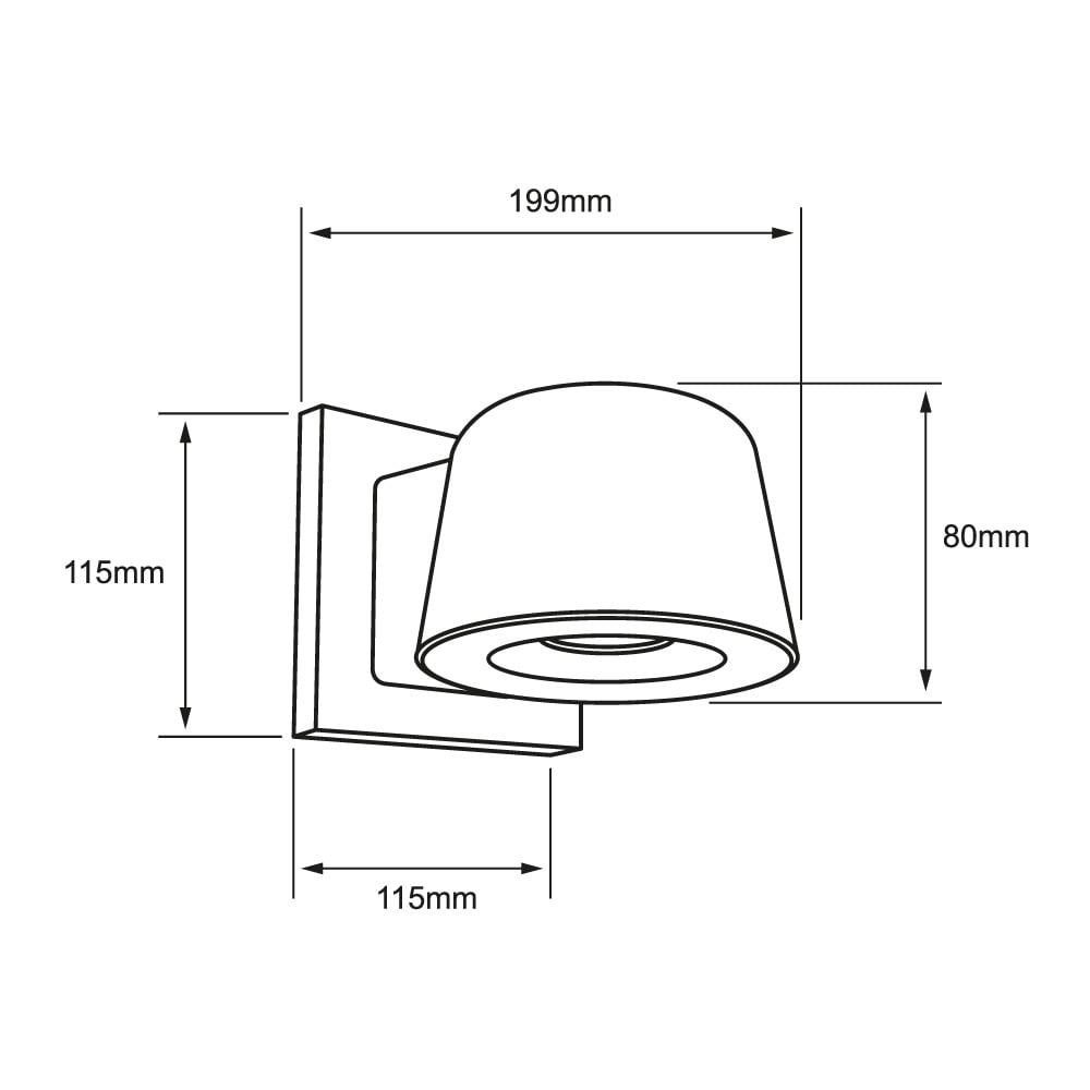 LUMINARIO EXT MURO LED VEGG 10W 30K NEGRO