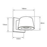 LUMINARIO EXT MURO LED VEGG 10W 30K NEGRO