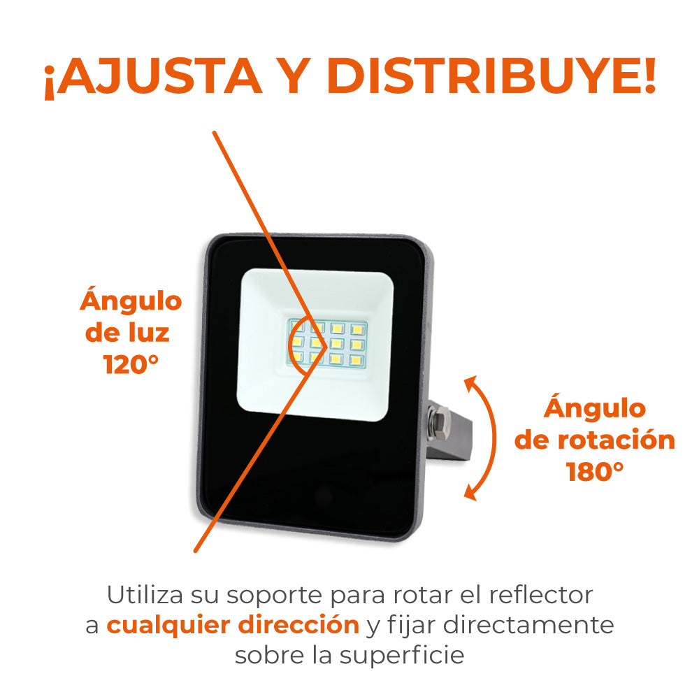 EXT REFLECTOR LED10W100-277V 6500K 800LM ZIBAL I MCA TECNOLITE PASA A 10LQLEDY65MVN *** EXHIBIDO ***