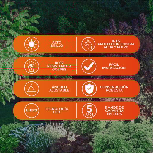 EXT REFLECTOR LED10W100-277V 6500K 800LM ZIBAL I MCA TECNOLITE PASA A 10LQLEDY65MVN *** EXHIBIDO ***